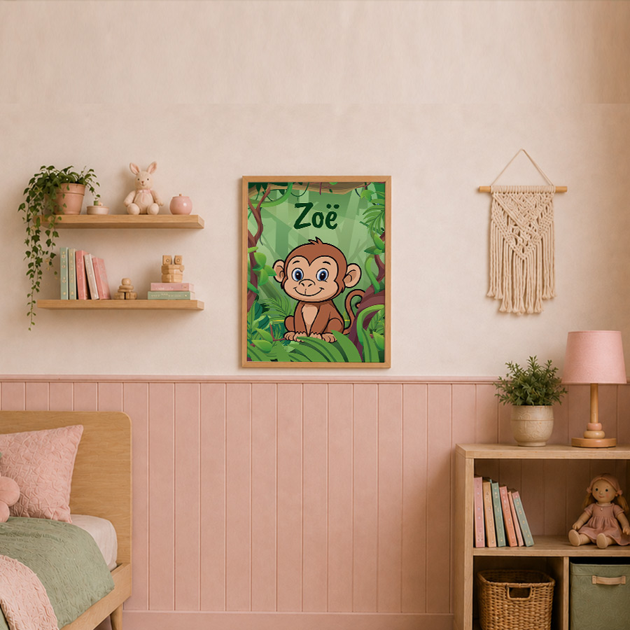 Milo de Aap - Poster - Met eigen naam - Afbeelding 2