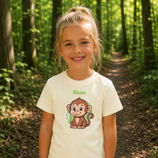 Milo de Aap - T-shirt met naam - Unisex - 6 kleuren