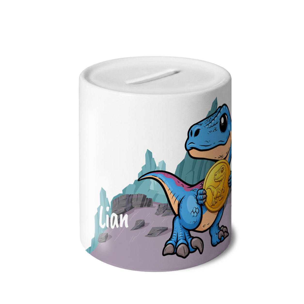 Spaarpot Zino de Dino met naam - Afbeelding 2