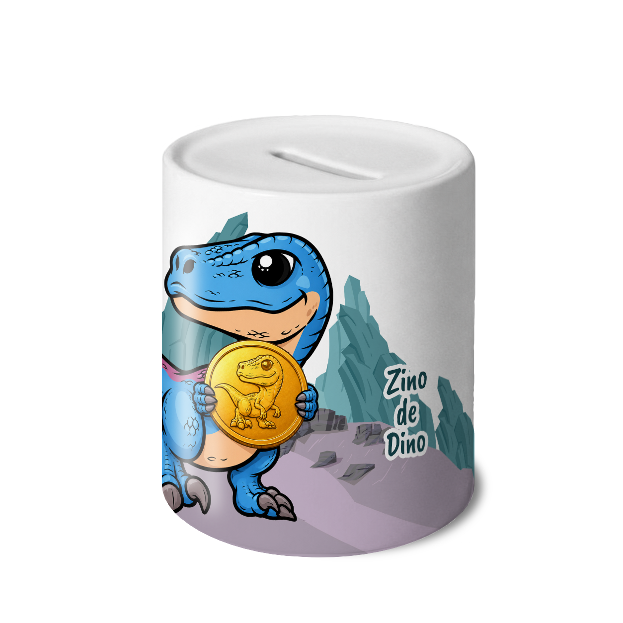 Spaarpot Zino de Dino met naam - Afbeelding 4