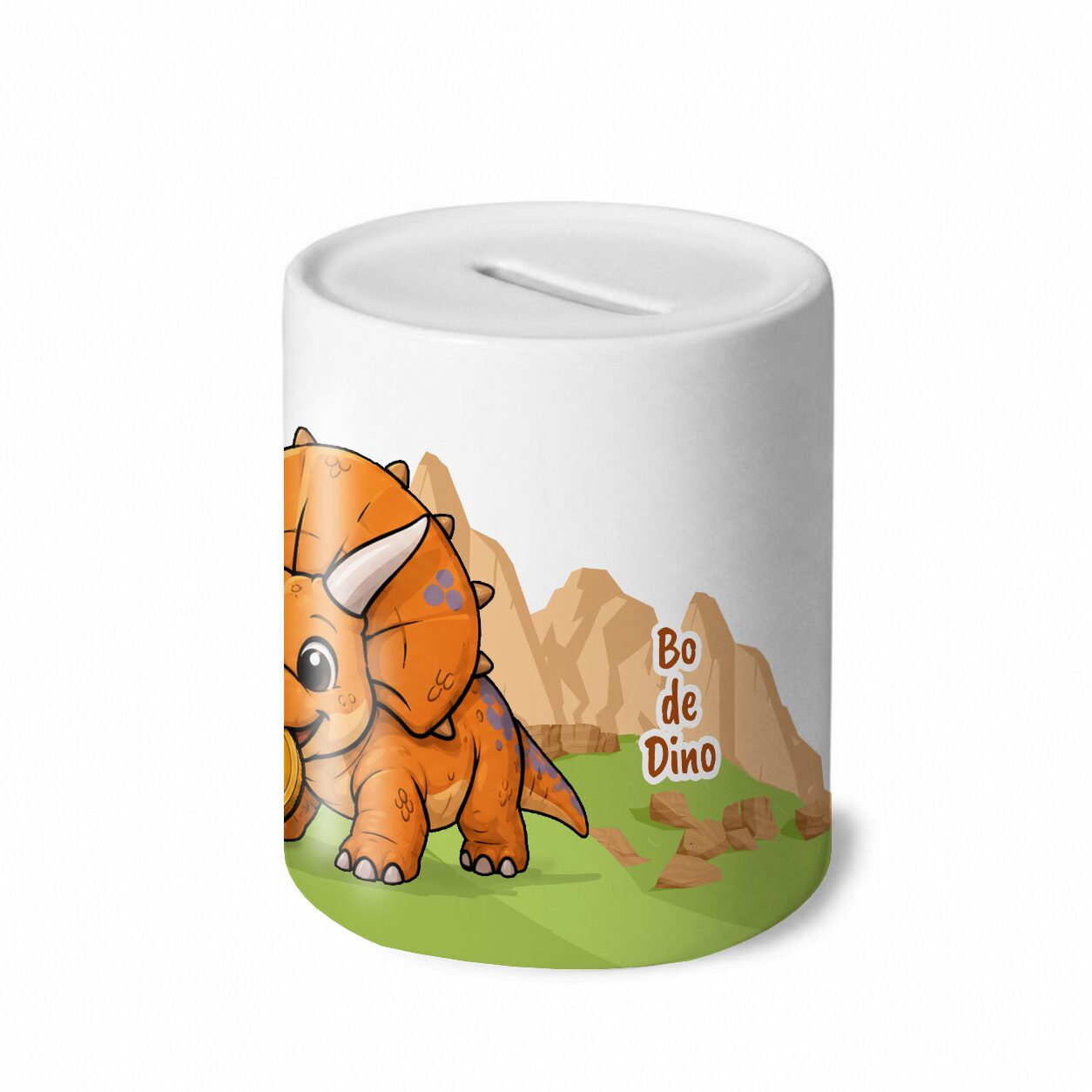 Spaarpot Bo de Dino met naam rechterkant