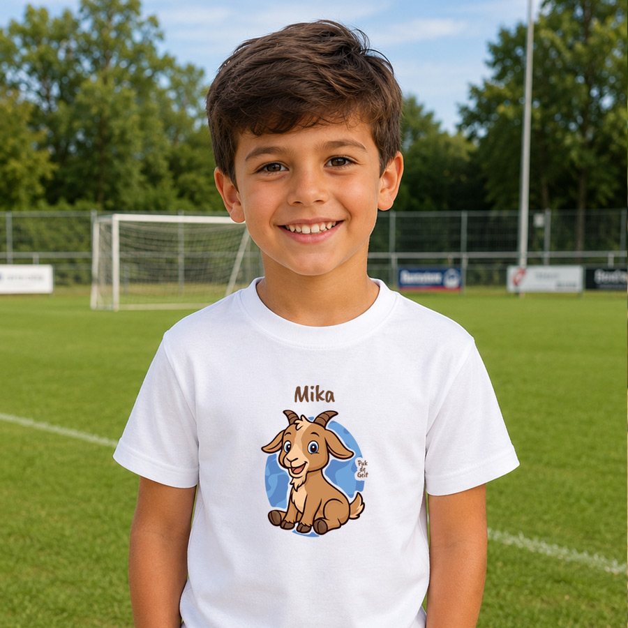 Puk de Geit - T-shirt met naam - Unisex - 6 kleuren