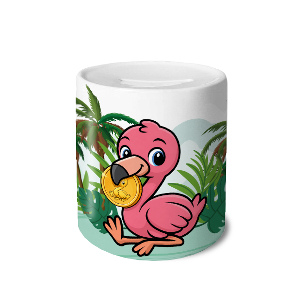 Rozie de Flamingo - Spaarpot met eigen naam