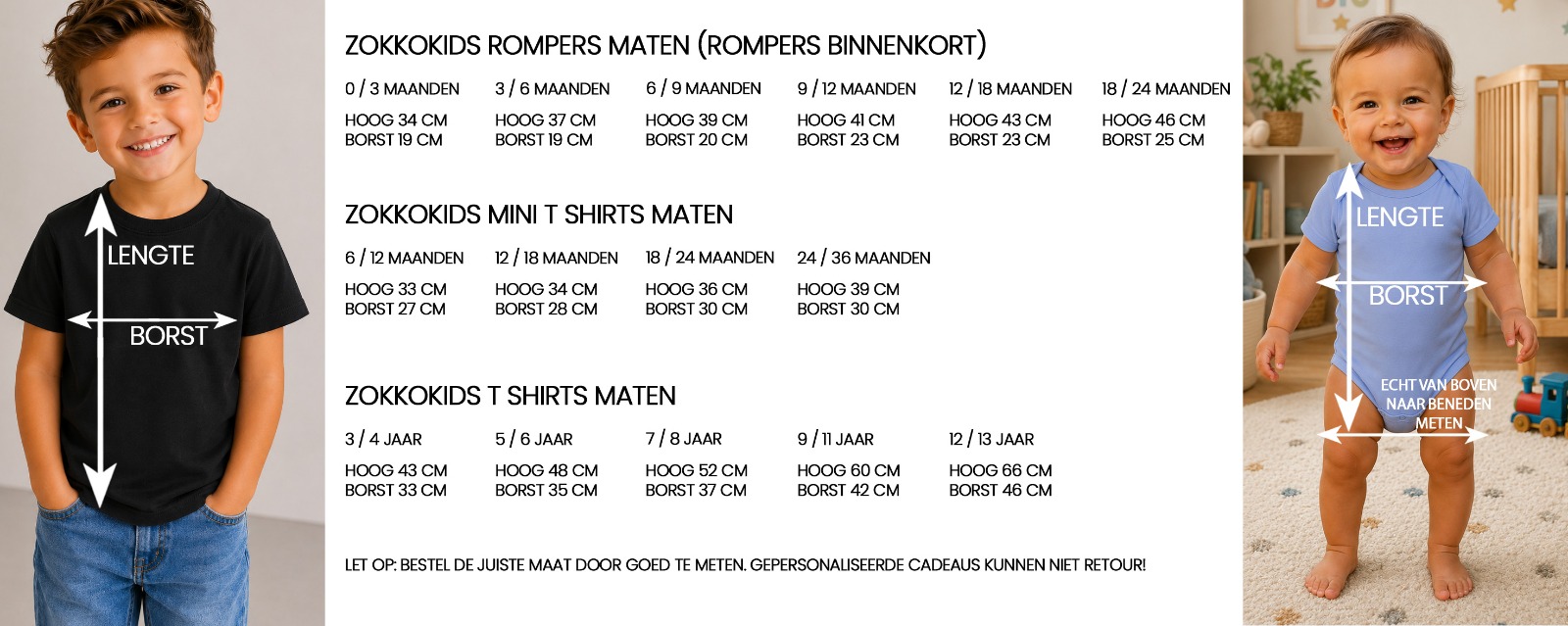ZokkoKids maattabel