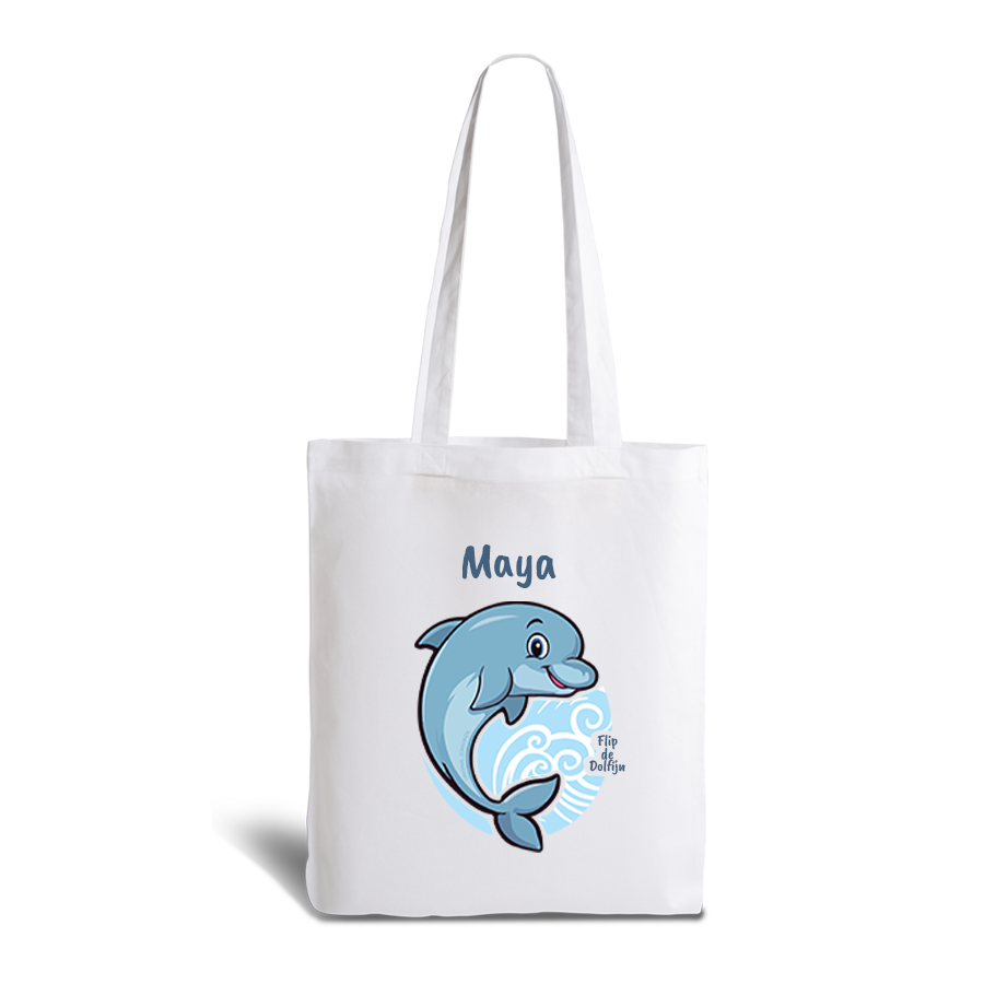 Flip de Dolfijn | tote bag | gepersonaliseerd met naam