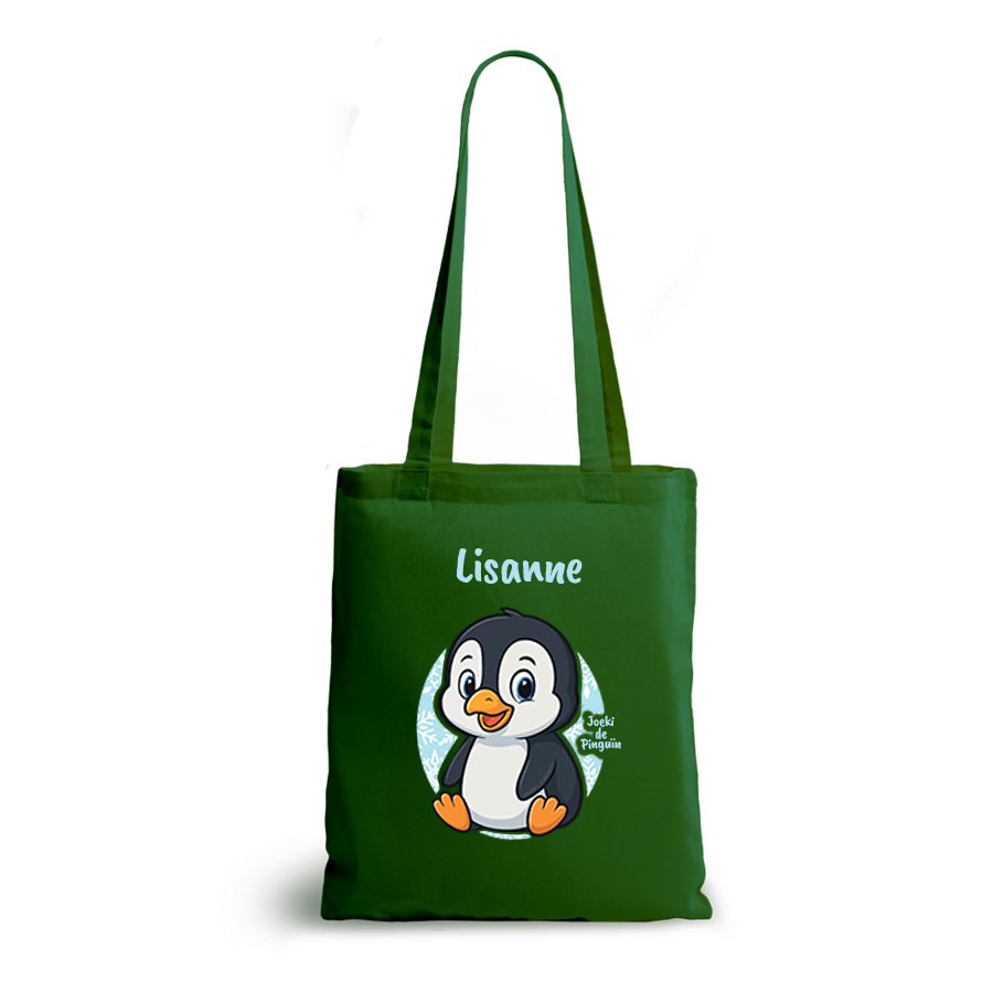 Joeki de Pinguin | tote bag | gepersonaliseerd met naam