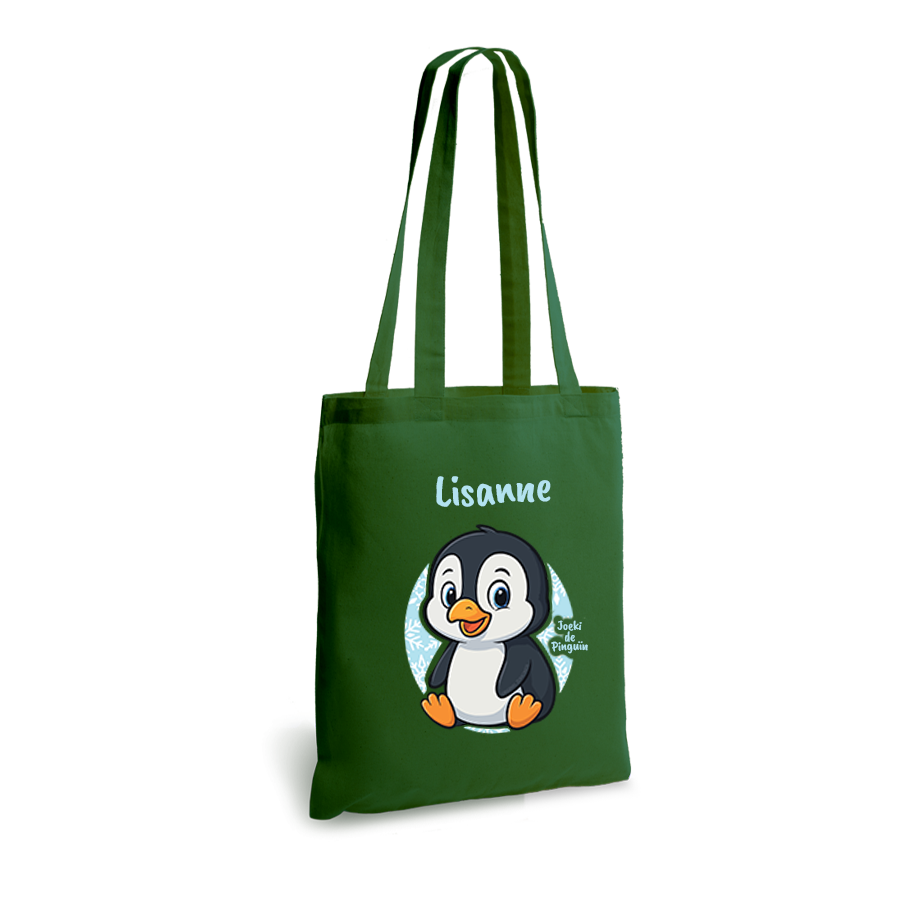 Joeki de Pinguin | tote bag | gepersonaliseerd met naam - Afbeelding 4