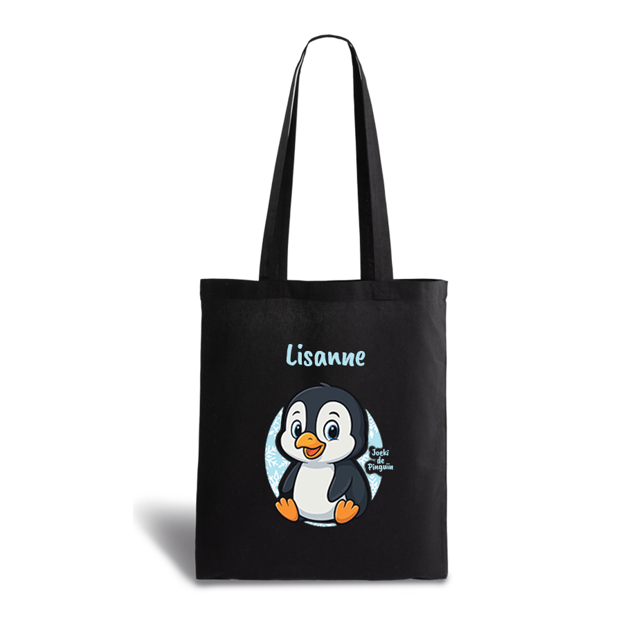 Joeki de Pinguin | tote bag | gepersonaliseerd met naam - Afbeelding 2