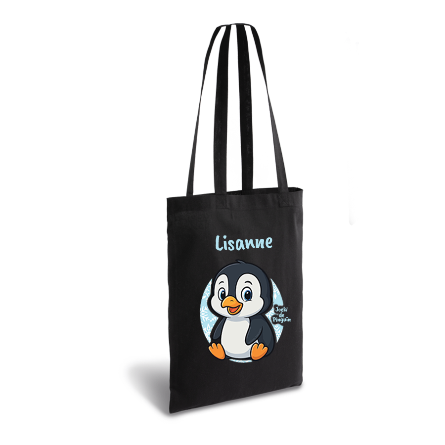 Joeki de Pinguin | tote bag | gepersonaliseerd met naam - Afbeelding 3