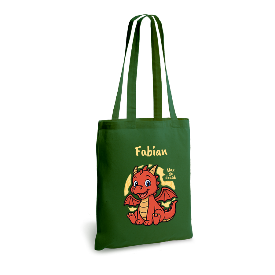Max de Draak | tote bag | gepersonaliseerd met naam - Afbeelding 2
