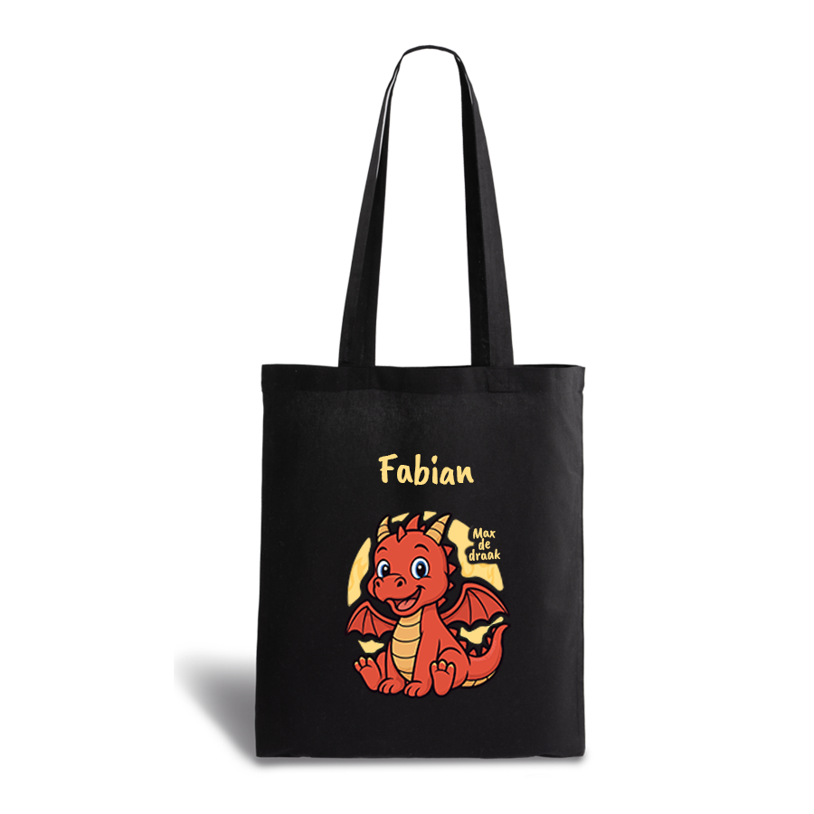 Max de Draak | tote bag | gepersonaliseerd met naam