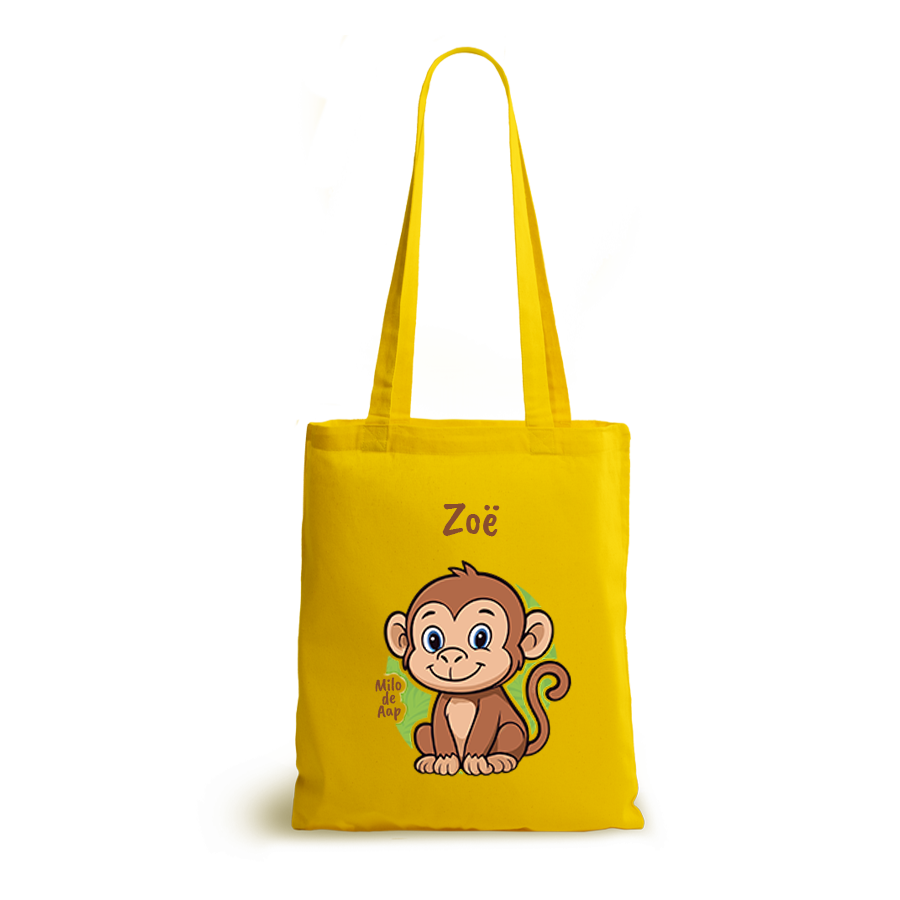 Milo de Aap | tote bag | gepersonaliseerd met naam - Afbeelding 3