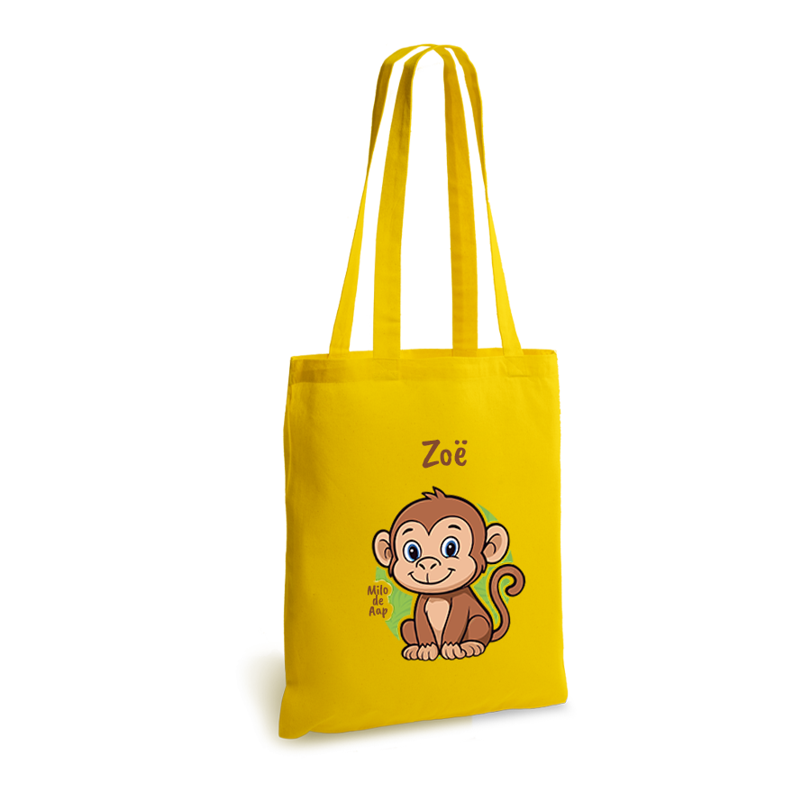 Milo de Aap | tote bag | gepersonaliseerd met naam - Afbeelding 4