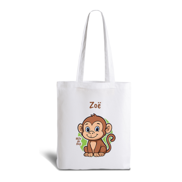 Milo de Aap | tote bag | gepersonaliseerd met naam