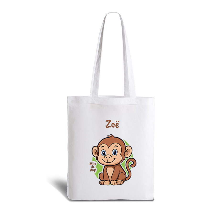 Milo de Aap | tote bag | gepersonaliseerd met naam