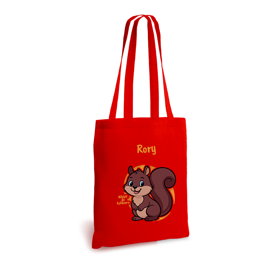 Nibbit de Eekhoorn | tote bag | gepersonaliseerd met naam - Afbeelding 2