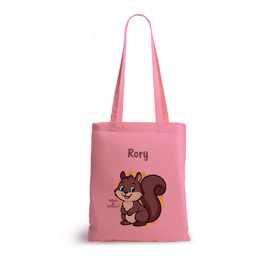 Nibbit de Eekhoorn | tote bag | gepersonaliseerd met naam