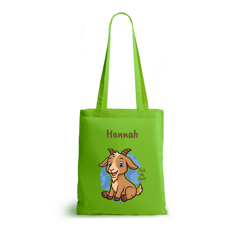 Puk de Geit | tote bag | gepersonaliseerd met naam
