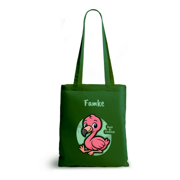 Rozie de Flamingo | tote bag | gepersonaliseerd met naam