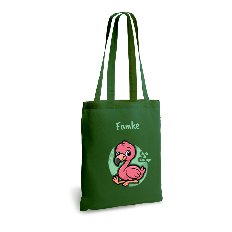 Rozie de Flamingo | tote bag | gepersonaliseerd met naam - Afbeelding 4