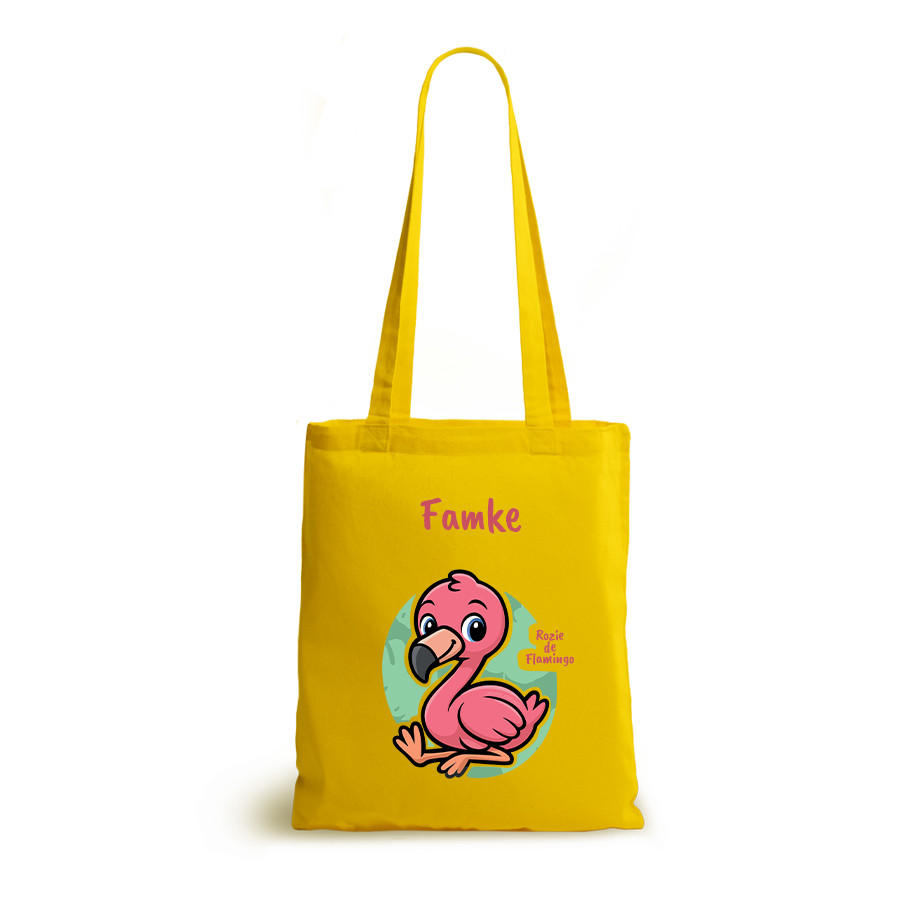 Rozie de Flamingo | tote bag | gepersonaliseerd met naam - Afbeelding 5