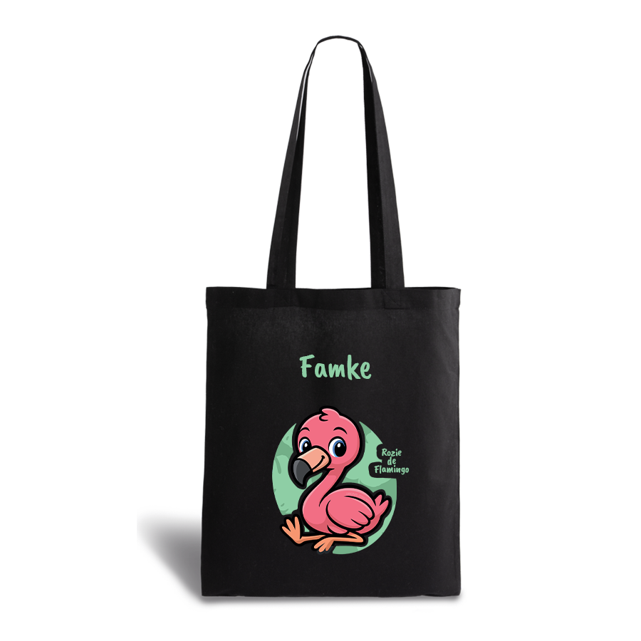Rozie de Flamingo | tote bag | gepersonaliseerd met naam - Afbeelding 2