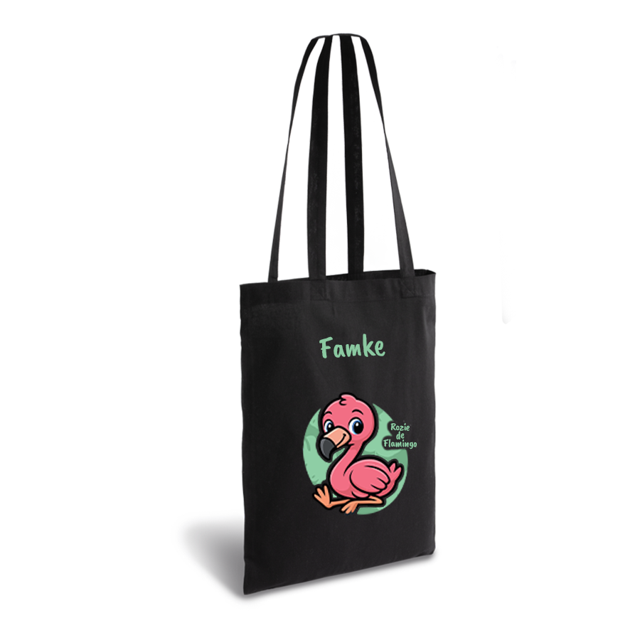 Rozie de Flamingo | tote bag | gepersonaliseerd met naam - Afbeelding 3