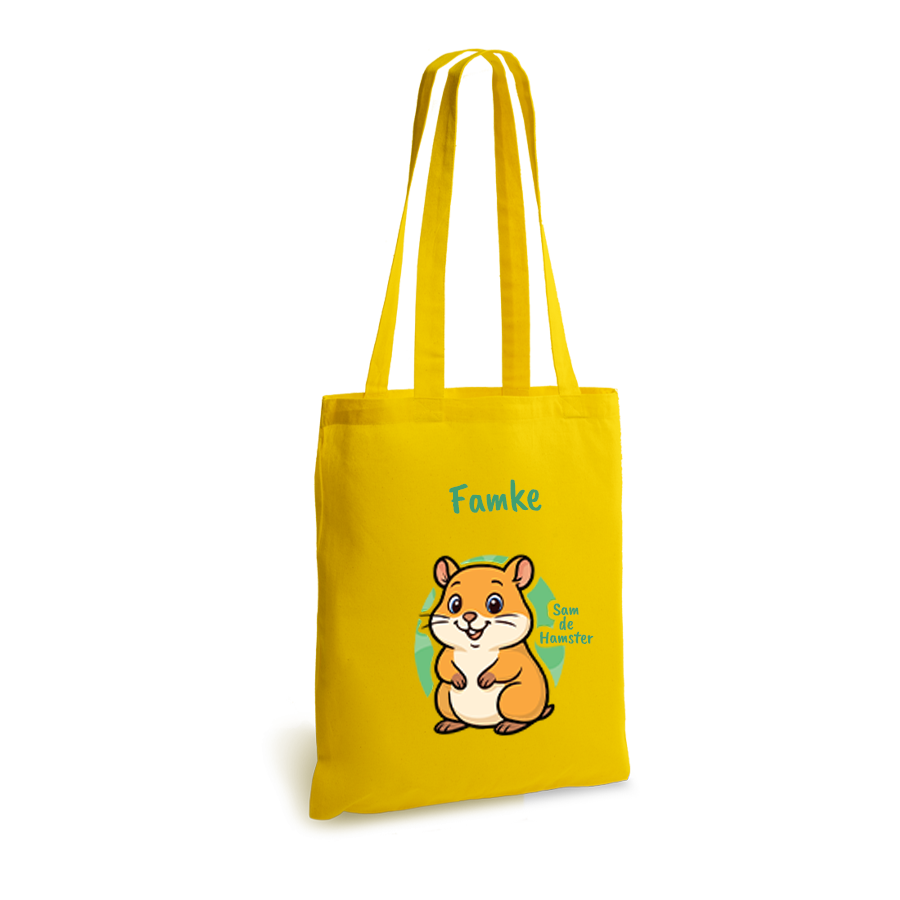 Sam de Hamster | tote bag | gepersonaliseerd met naam - Afbeelding 3