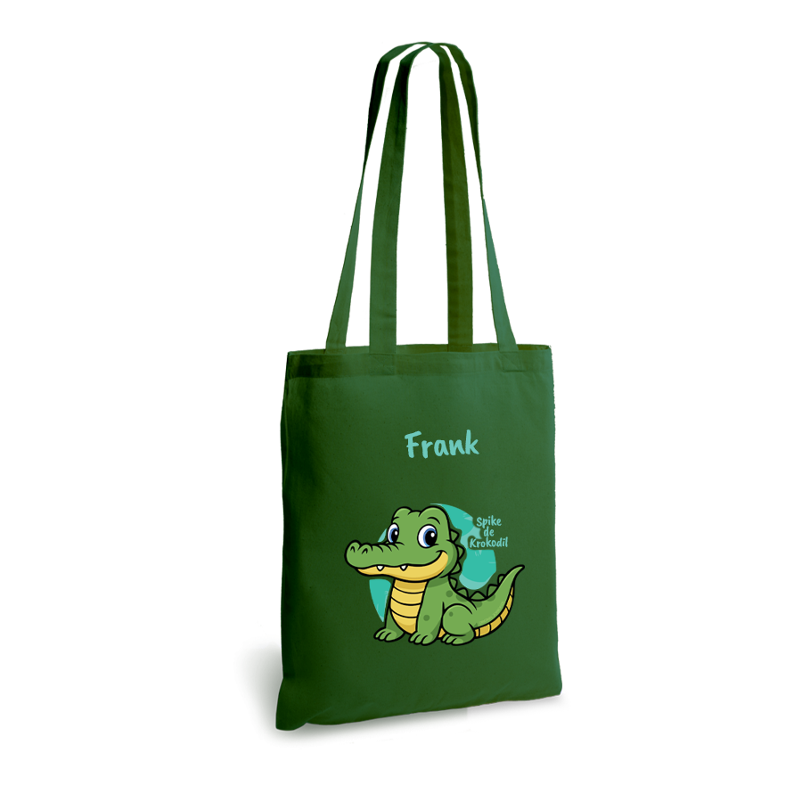 Spike de Krokodil | tote bag | gepersonaliseerd met naam - Afbeelding 2