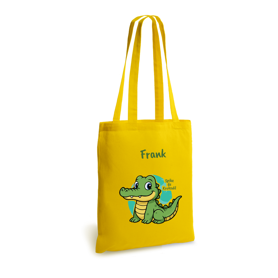 Spike de Krokodil | tote bag | gepersonaliseerd met naam - Afbeelding 4