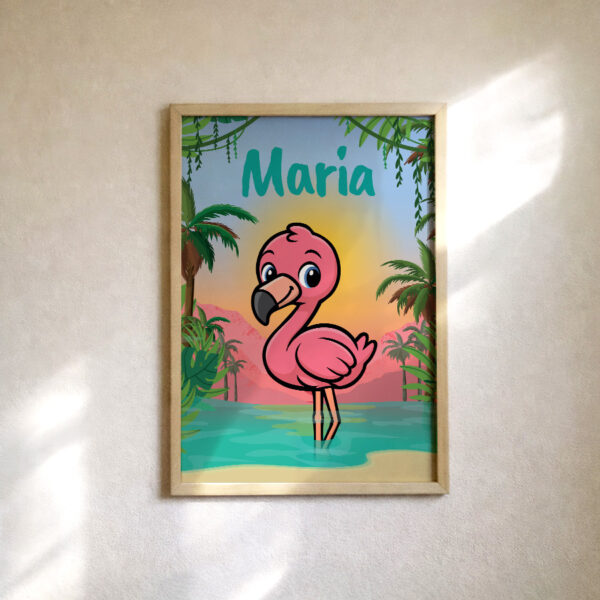 Rosie de Flamingo – Poster – Met eigen naam