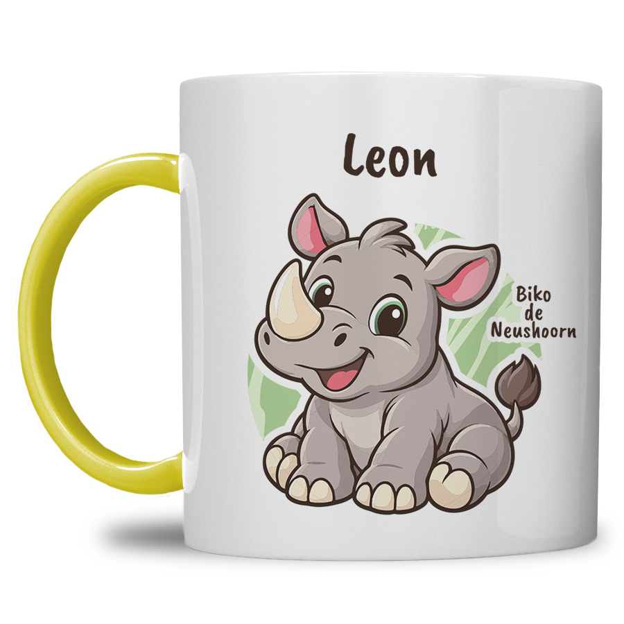 Biko de Neushoorn | Kindermok met eigen naam - Afbeelding 14
